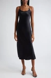 ALEXANDER WANG ALEXANDER WANG LOGO HARDWARE SILK CHARMEUSE SLIPDRESS