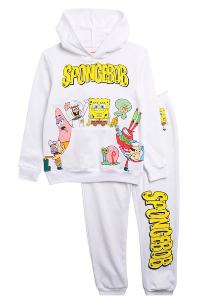 Freeze Kids' Spongebob Hoodie & Joggers Set In White
