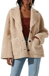 Astr Willow Faux Fur Coat In Natural