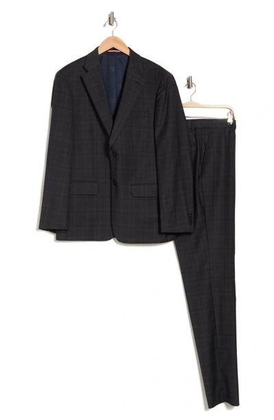 Tommy Hilfiger Charcoal Plaid Wool Blend Classic Fit Suit