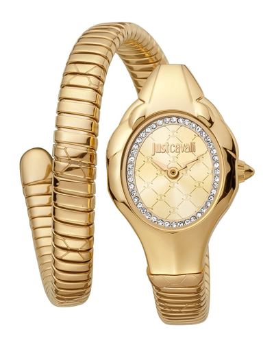 Just Cavalli Serpente Corto Gold-tone Dial Ladies Watch Jc1l186m0025 In Champagne / Gold / Gold Tone / Yellow