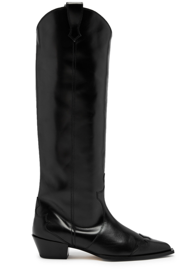 Aeyde Aruna 50 Leather Knee-high Boots In Black