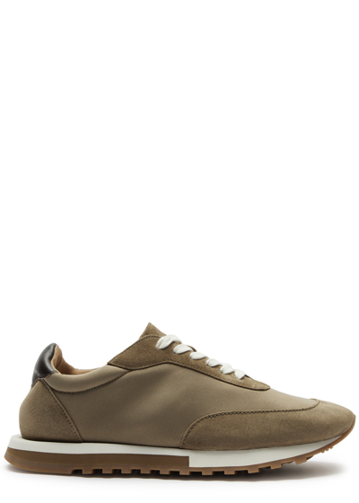 The Row Owen Panelled Mesh Sneakers In Beige