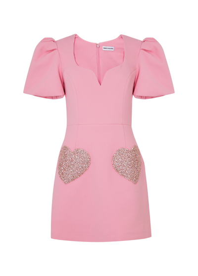 Rebecca Vallance Rochelle Heart-embellished Mini Dress In Pink
