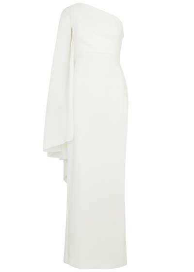 Solace London Lillia One-shoulder Maxi Dress In Cream