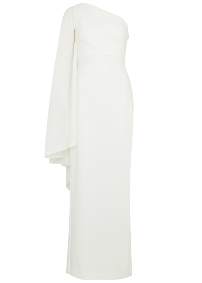 Solace London Lillia One-shoulder Maxi Dress In Beige