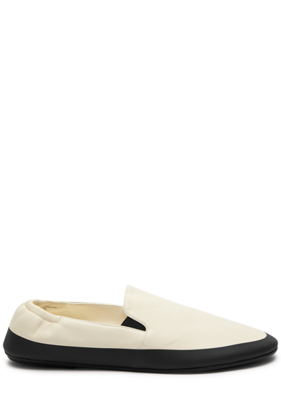 The Row Tech Leather Loafers In White And Black