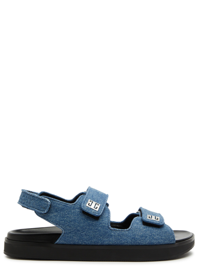 Givenchy 4g Denim Sandals In Medium Blue