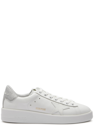 Golden Goose Pure Star Leather Sneakers In White
