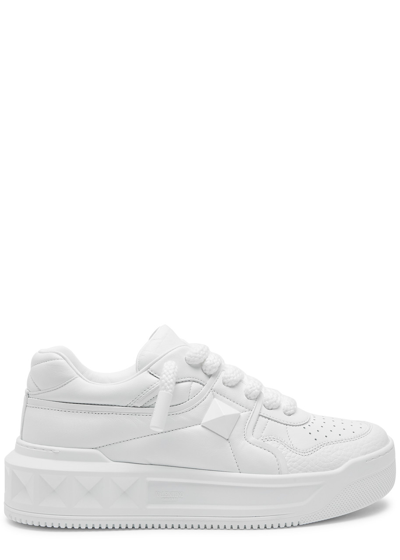 Valentino Garavani One Stud Xl Leather Sneakers In White