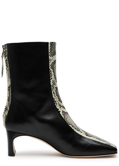 Aeyde Manu 55 Panelled Leather Ankle Boots In Black