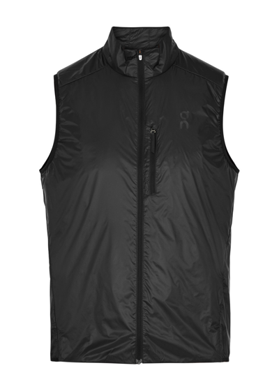 On Running On Weather Shell Gilet In Black