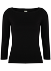 Flore Flore Exclusive Steffi Boat Neck Organic Cotton Top In Black