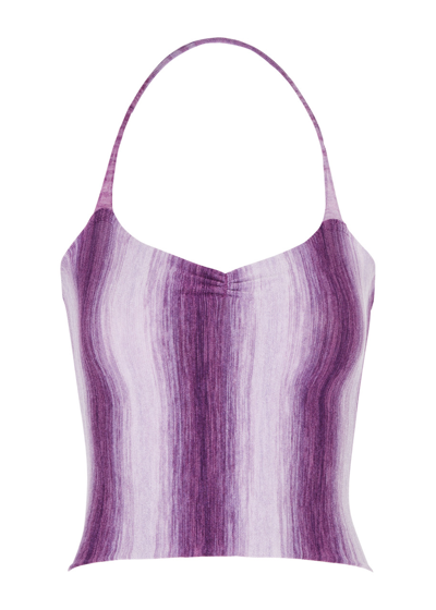 Gimaguas Alyss Striped Halterneck Top In Lilac