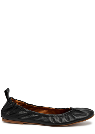 Atp Atelier Teano Leather Ballet Flats In Black