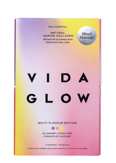 Vida Glow Holiday Natural Marine Collagen Mixed Gift Pack In White
