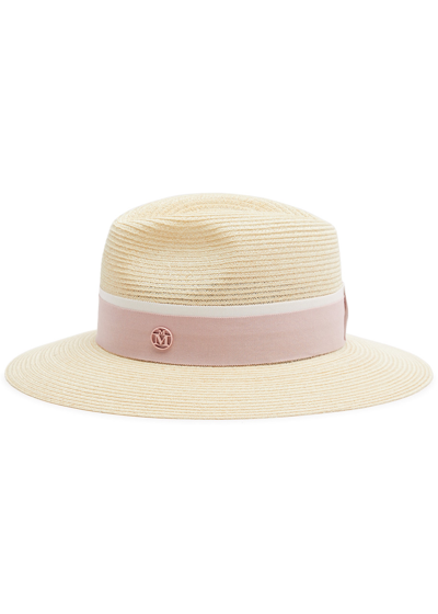 Maison Michel Paris Henrietta Straw Fedora In Pink