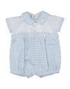 AMORE IS ME AMORE IS ME! NEWBORN BOY BABY JUMPSUITS & OVERALLS SKY BLUE SIZE 0 COTTON, POLYESTER