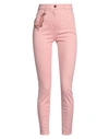 Elisabetta Franchi Woman Jeans Salmon Pink Size 26 Cotton, Elastomultiester, Elastane In Pink