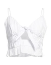 Relish Woman Top White Size M Cotton, Polyester In White
