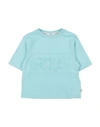 Gcds Mini Babies'  Toddler T-shirt Turquoise Size 6 Cotton, Elastane In Blue