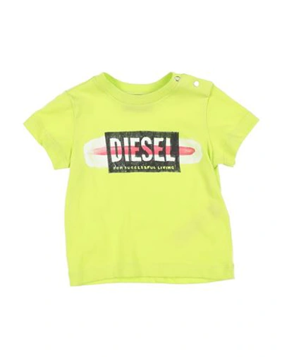 Diesel Babies' Logo T-shirt In Yellow