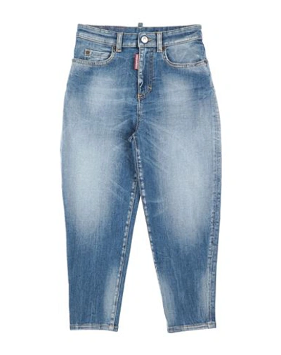 Dsquared2 Babies'  Toddler Boy Jeans Blue Size 6 Cotton, Elastomultiester, Elastane, Bovine Leather