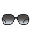Jimmy Choo Square Sammi /g Sunglasses Woman Sunglasses Black Size 55 Plastic