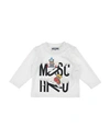 Moschino Baby Newborn T-shirt White Size 3 Cotton, Elastane, Wool, Acrylic, Polyamide In White