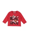 Moschino Baby Newborn T-shirt Red Size 3 Cotton, Elastane, Wool, Acrylic, Polyamide