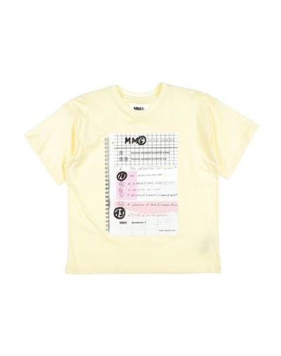 Mm6 Maison Margiela Babies'  Toddler Girl T-shirt Light Yellow Size 4 Cotton