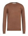 Dooa Man Sweater Brown Size Xl Viscose, Nylon In Brown