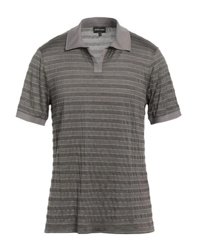 Giorgio Armani Man T-shirt Grey Size 46 Silk