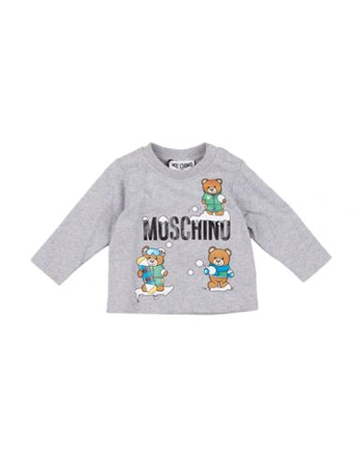 Moschino Baby Newborn Boy T-shirt Light Grey Size 3 Cotton, Elastane