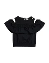 Elisabetta Franchi Babies'  Toddler Girl Top Black Size 6 Cotton, Elastane, Polyester