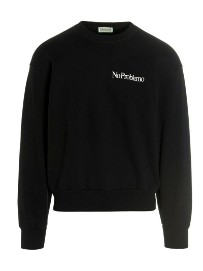 Aries No Problemo Crewneck Sweatshirt In Black