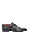 Santoni Ira Double Monk Strap Shoe In Black