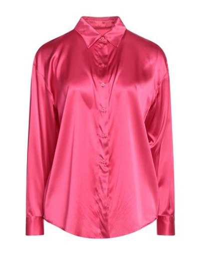 Pinko Woman Shirt Fuchsia Size 10 Silk, Elastane