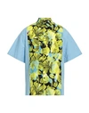 Msgm Man Shirt Light Blue Size 16 Cotton