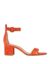 Gianvito Rossi Woman Sandals Orange Size 10.5 Leather