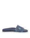Dunhill Man Sandals Blue Size 7 Soft Leather