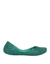 MELISSA MELISSA + CAMPANA WOMAN BALLET FLATS EMERALD GREEN SIZE 10 PVC - POLYVINYL CHLORIDE