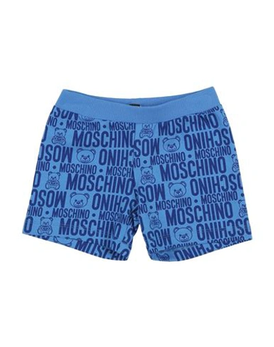 Moschino Baby Newborn Girl Shorts & Bermuda Shorts Azure Size 3 Cotton, Elastane In Blue