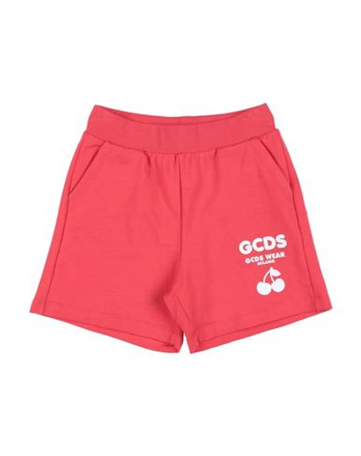 Gcds Mini Babies'  Toddler Shorts & Bermuda Shorts Red Size 4 Cotton, Elastane