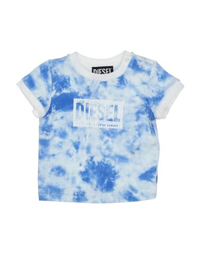 Diesel Babies'  Newborn T-shirt Blue Size 3 Cotton, Elastane