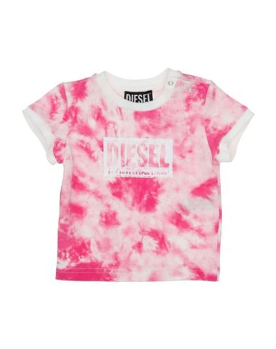 Diesel Babies'  Newborn T-shirt Fuchsia Size 3 Cotton, Elastane In Pink