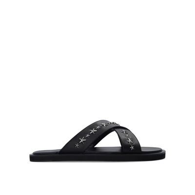 Jimmy Choo Palmo Leather Sandals In Black