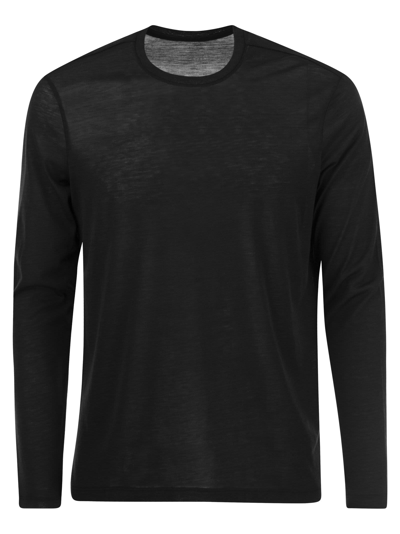 MAJESTIC MAJESTIC CREW NECK T SHIRT IN SILK AND COTTON