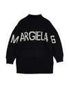 Mm6 Maison Margiela Babies'  Toddler Girl Turtleneck Black Size 6 Wool, Nylon
