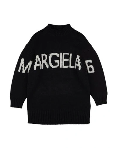 Mm6 Maison Margiela Babies'  Toddler Girl Turtleneck Black Size 4 Wool, Nylon
